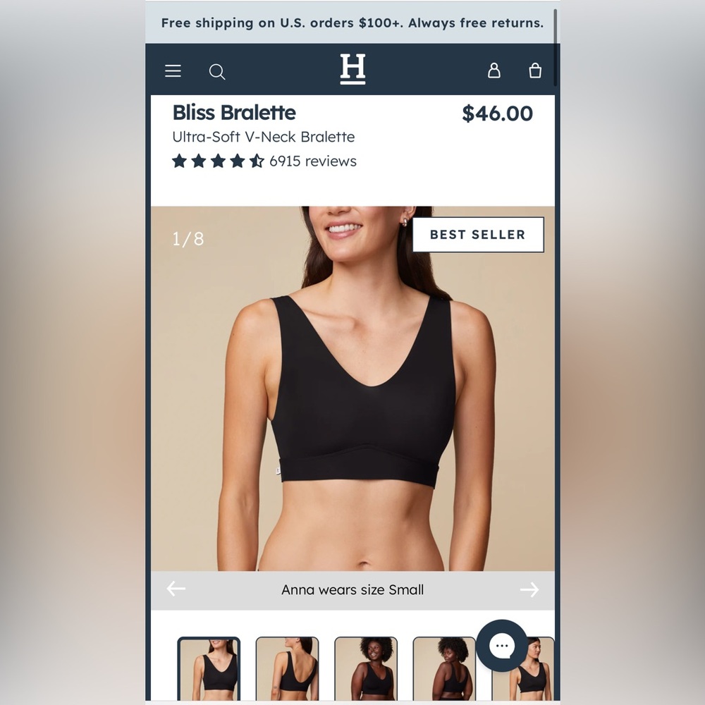 Bliss Ultra-Soft Black V-Neck Bralette